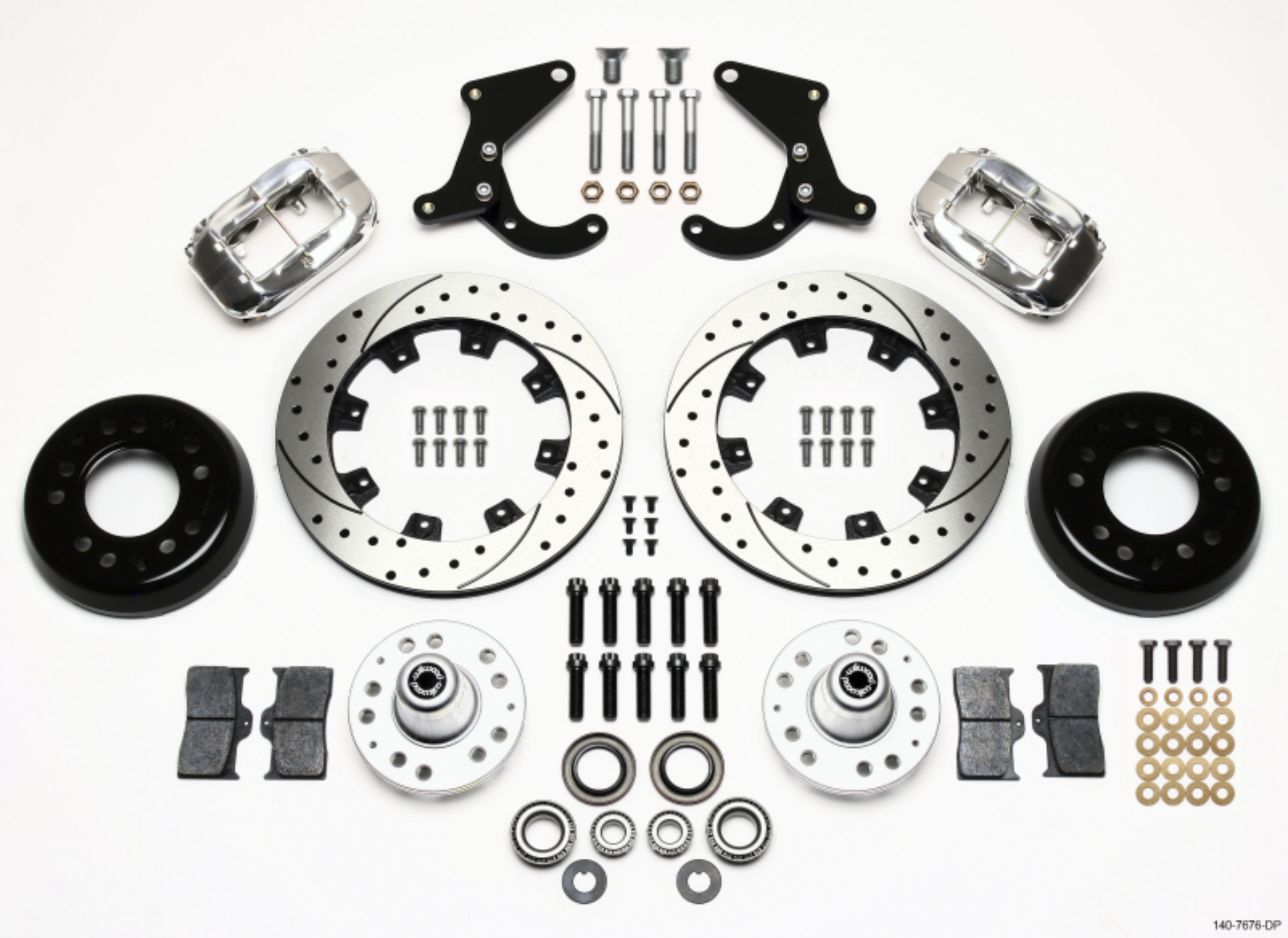Picture of Wilwood Forged Dynalite Front Kit 12-19in Drilled Polished 55-57 Chevy
