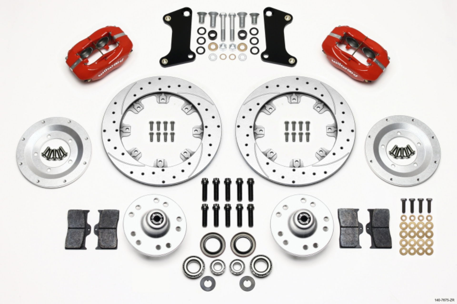 Picture of Wilwood Forged Dynalite Front Kit 12-19in Drill-Zinc Red 67-69 Camaro 64-72 Nova Chevelle