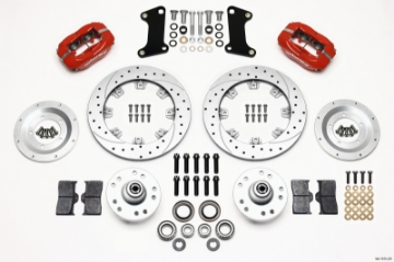 Picture of Wilwood Forged Dynalite Front Kit 12-19in Drill-Zinc Red 67-69 Camaro 64-72 Nova Chevelle