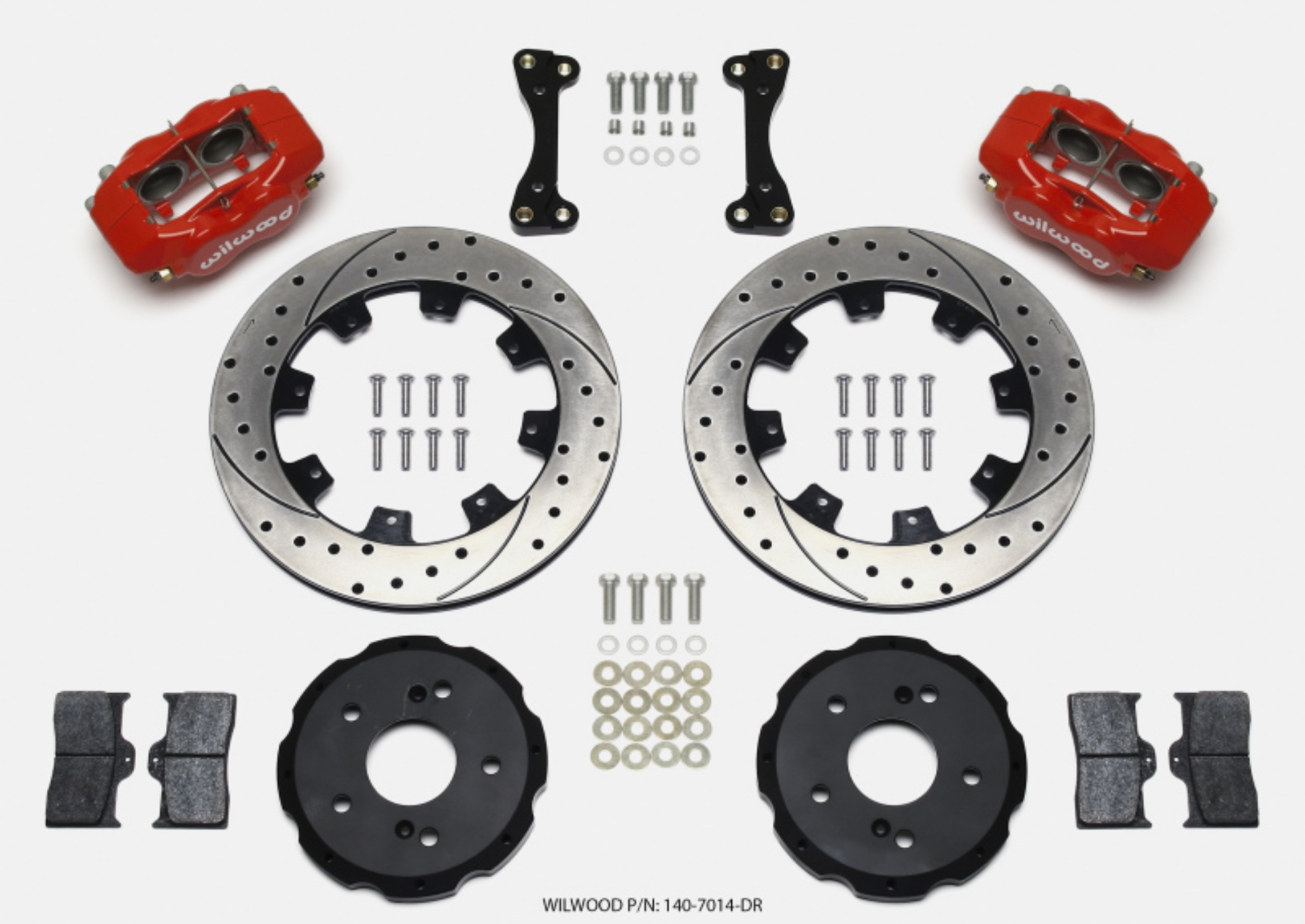 Picture of Wilwood Forged Dynalite Front Hat Kit 12-19in Drilled Red 02-06 Acura RSX-5 Lug