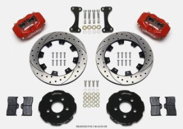 Picture of Wilwood Forged Dynalite Front Hat Kit 12-19in Drilled Red 00-04 PT Cruiser-03-04 SRT-4