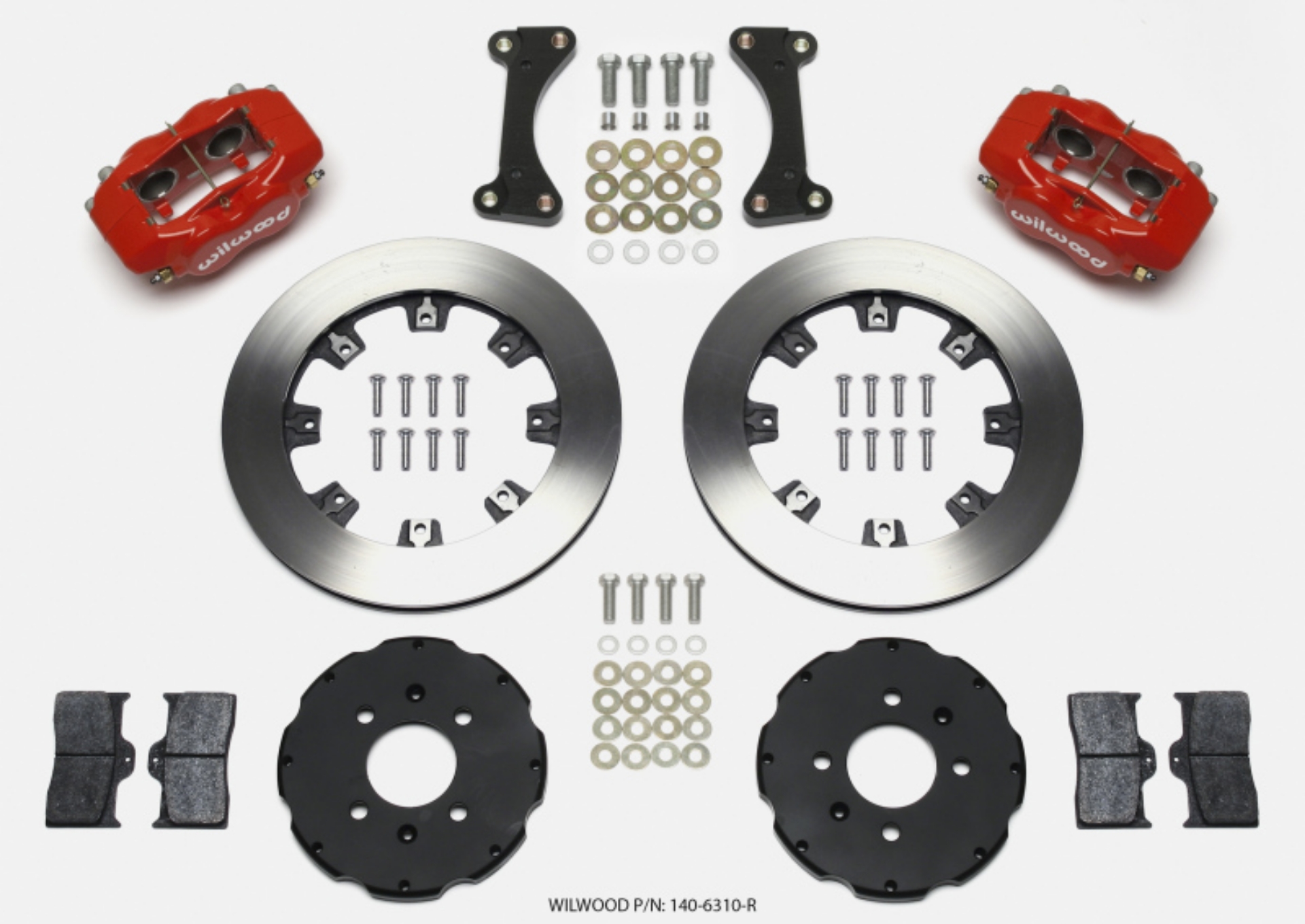Picture of Wilwood Forged Dynalite Front Hat Kit 12-19in Red 90-99 Civic w-240 mm Disc