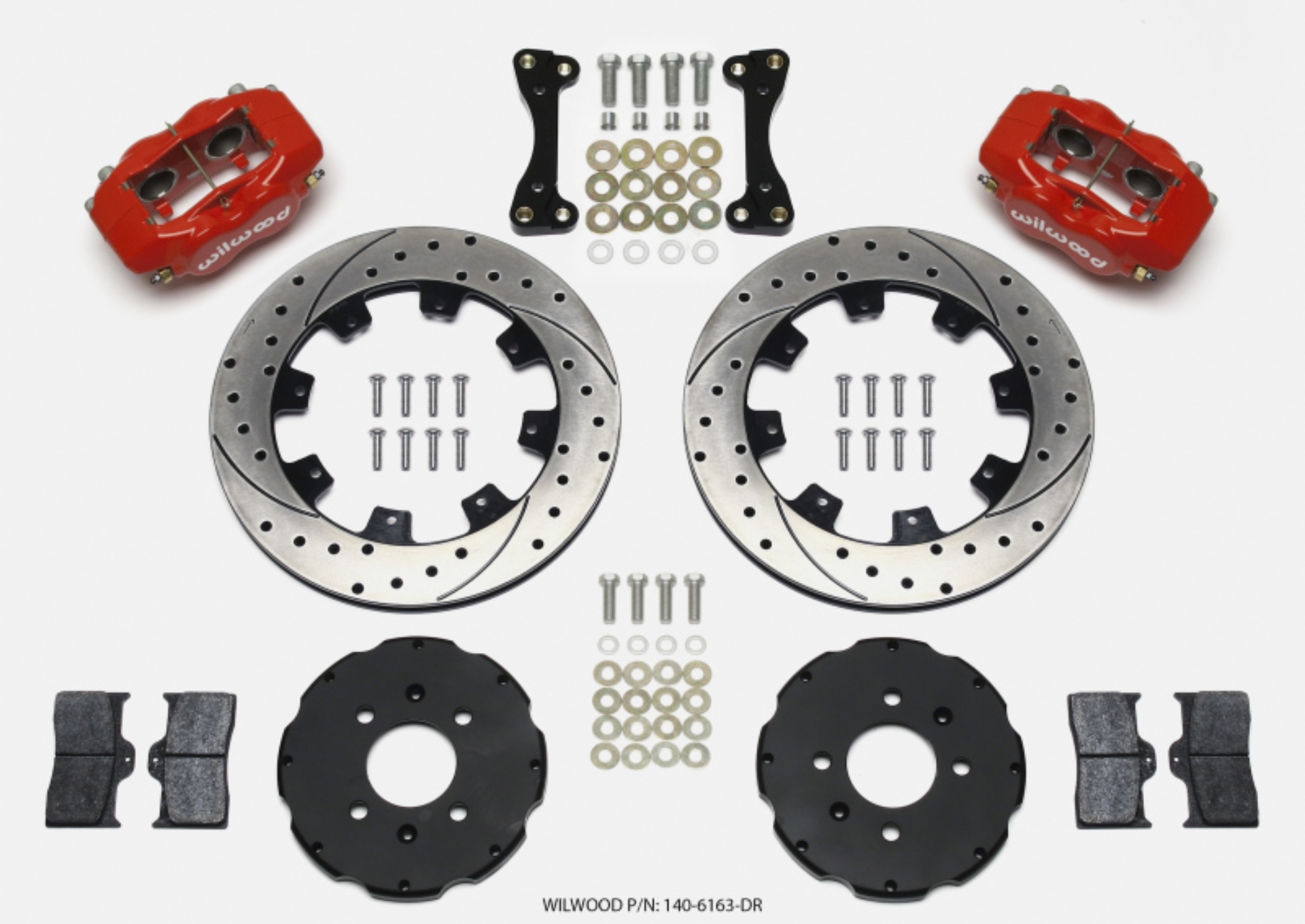 Picture of Wilwood Forged Dynalite Front Hat Kit 12-19in Drilled Red 94-01 Honda-Acura w-262mm Disc