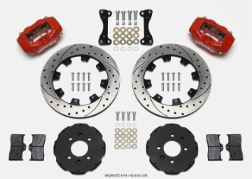 Picture of Wilwood Forged Dynalite Front Hat Kit 12-19in Drilled Red 94-01 Honda-Acura w-262mm Disc