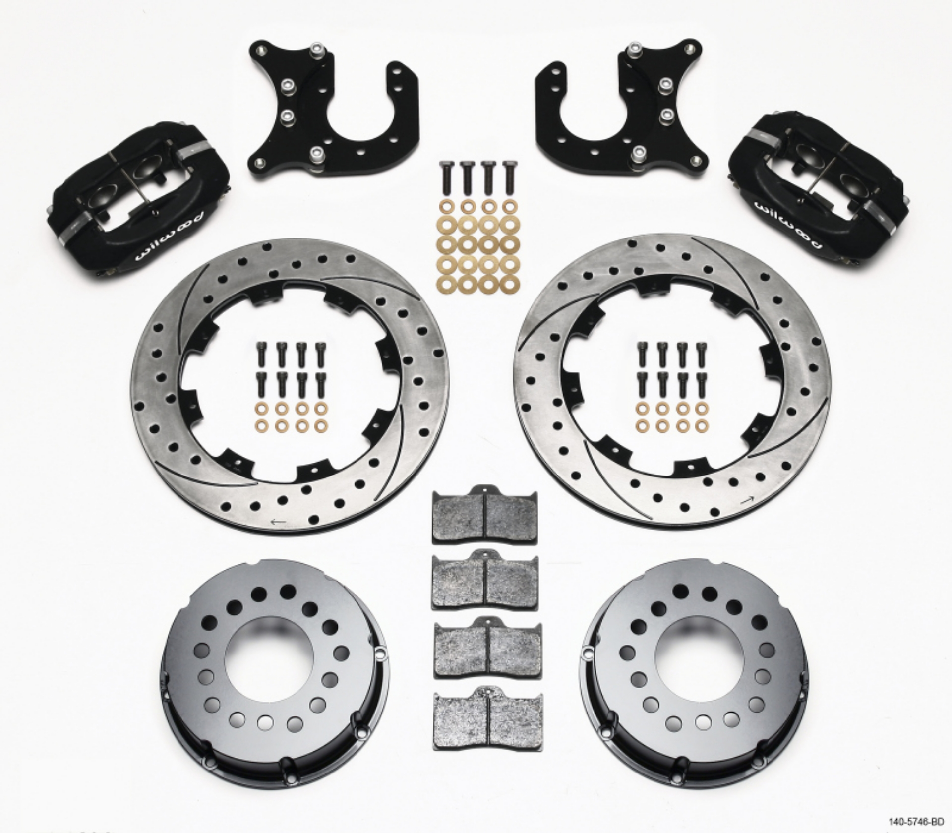 Picture of Wilwood Forged Dynalite P-S Rear Kit Drilled Rotor Chevy 12 Bolt-Spec 3-15in Bearing