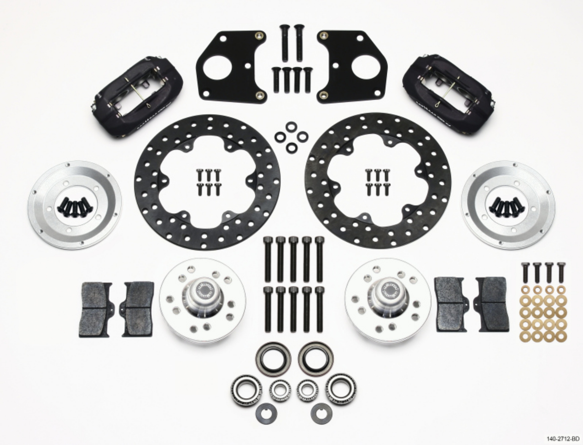 Picture of Wilwood Forged Dynalite Front Drag Kit Drilled Rotor CPD 62-72 B 62-72 E w-9in Drum