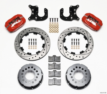 Picture of Wilwood Forged Dynalite P-S Rear Kit Drilled Red Mopar-Dana 2-36in Offset