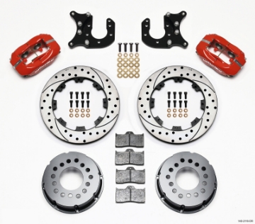 Picture of Wilwood Forged Dynalite P-S Rear Kit Drilled Red Mopar-Dana 2-72in Offset