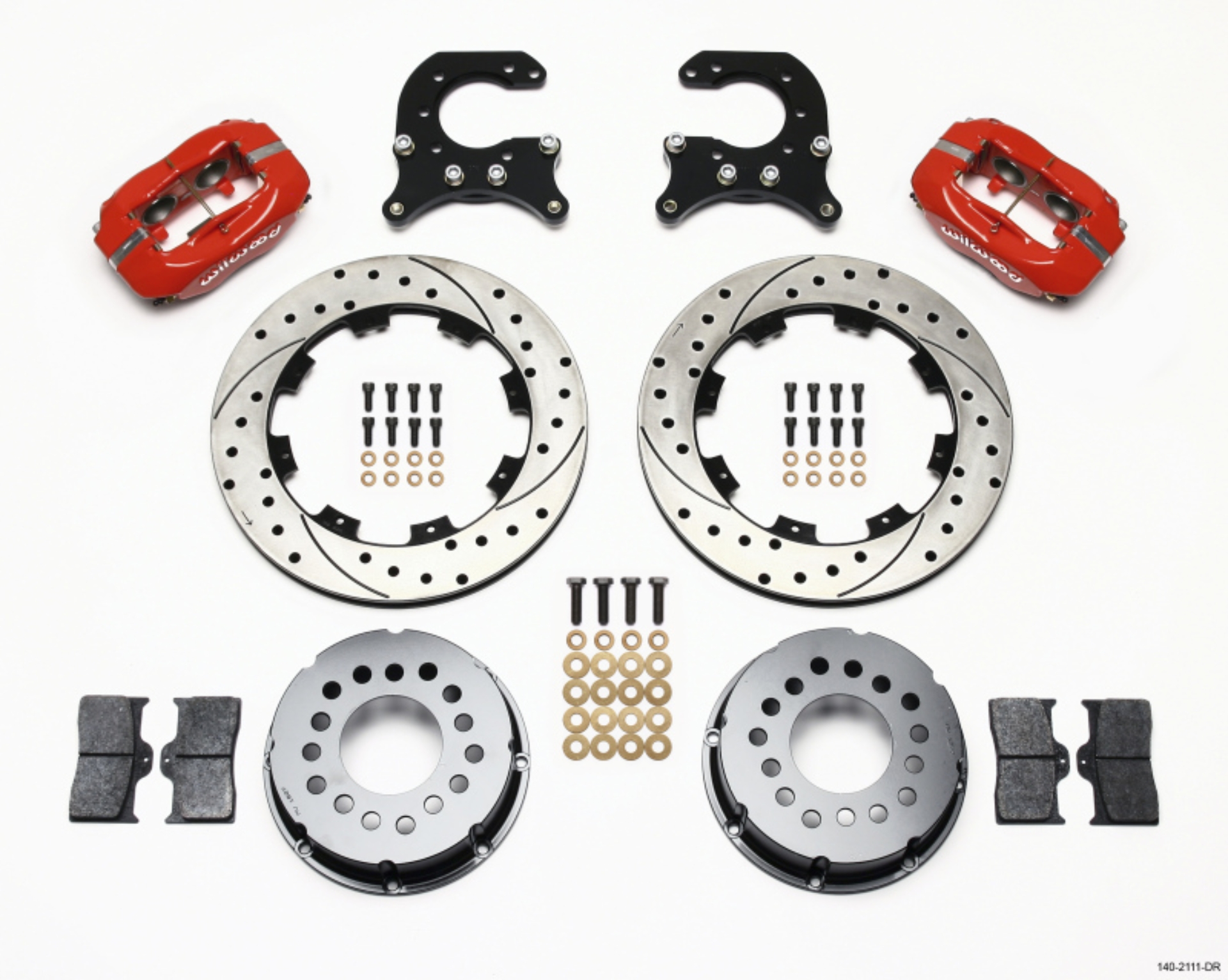Picture of Wilwood Forged Dynalite P-S Rear Kit Drilled Red 58-64 Olds-Pontiac Ends