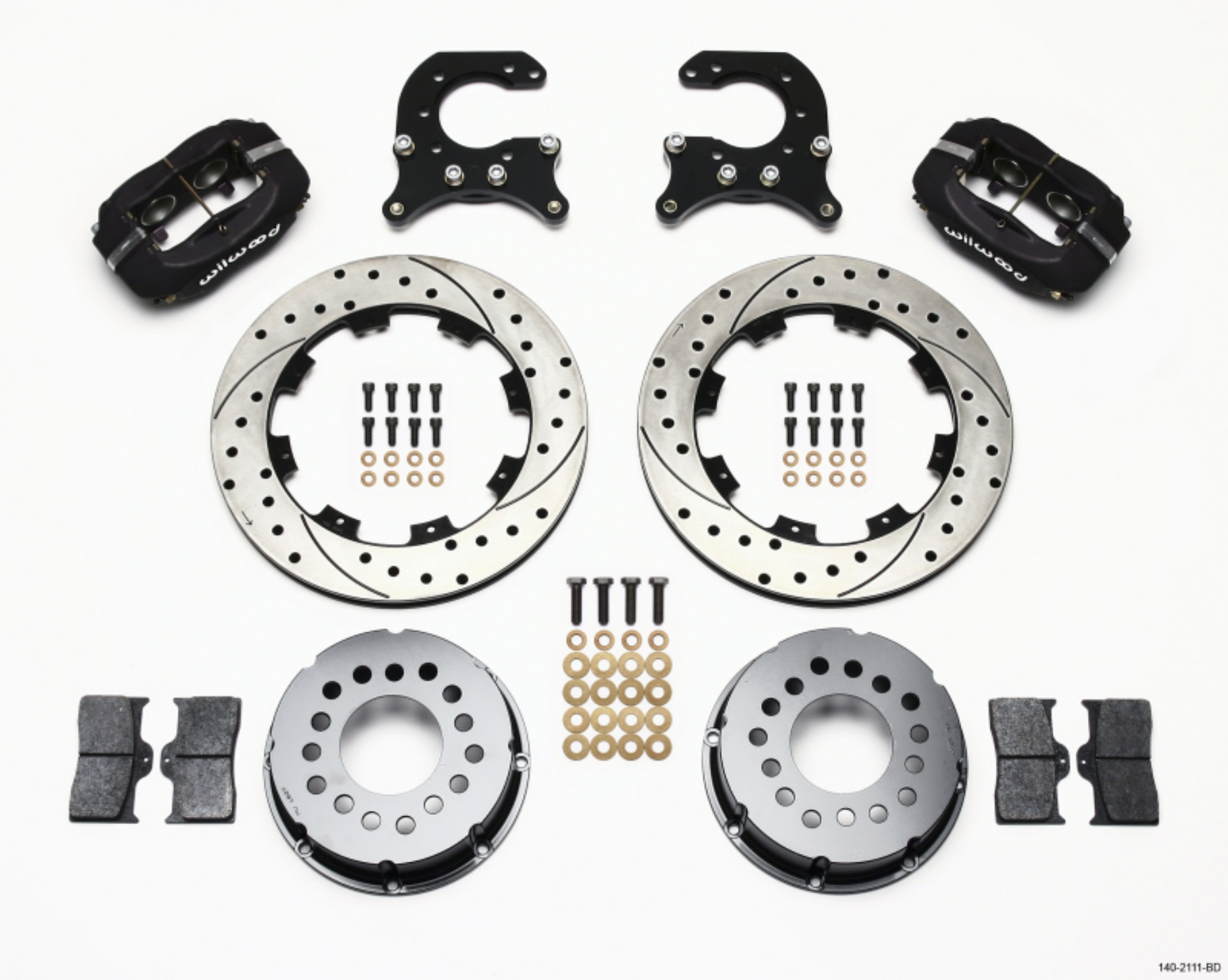 Picture of Wilwood Forged Dynalite P-S Rear Kit Drilled Rotor 58-64 Olds-Pontiac Ends