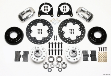 Picture of Wilwood Forged Dynalite Front Drag Kit Drilled Polished 37-48 Ford Psgr- Car Spindle