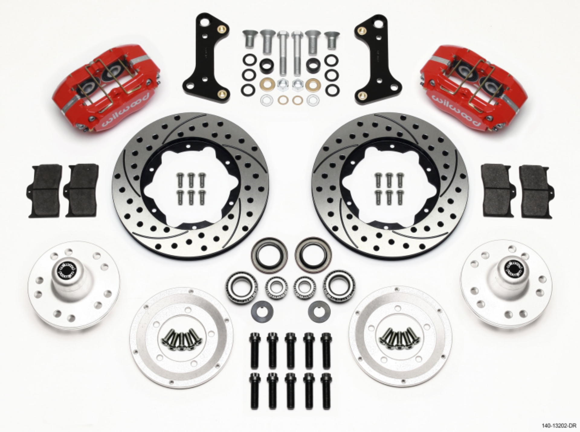 Picture of Wilwood Dynapro Dust-Boot Front Kit 11-00in Drilled Red 67-69 Camaro 64-72 Nova Chevelle