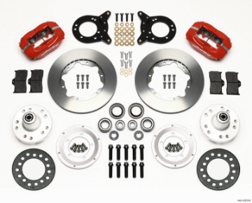 Picture of Wilwood Forged Dynalite Front Kit 11-00in Red 1970-1973 Mustang Disc & Drum Spindle