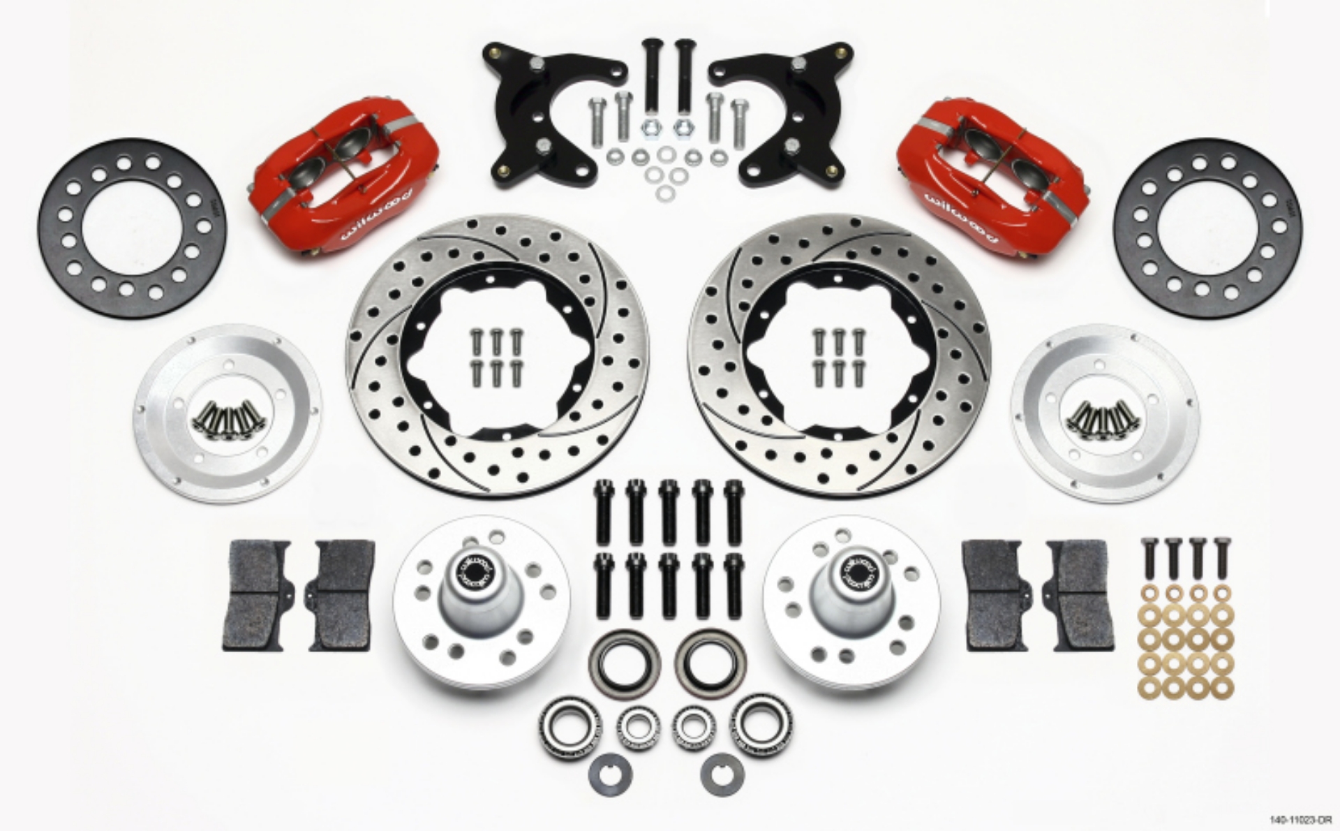 Picture of Wilwood Forged Dynalite Front Kit 11-00in Drilled Red 65-72 CDP A Body - 10in Drum