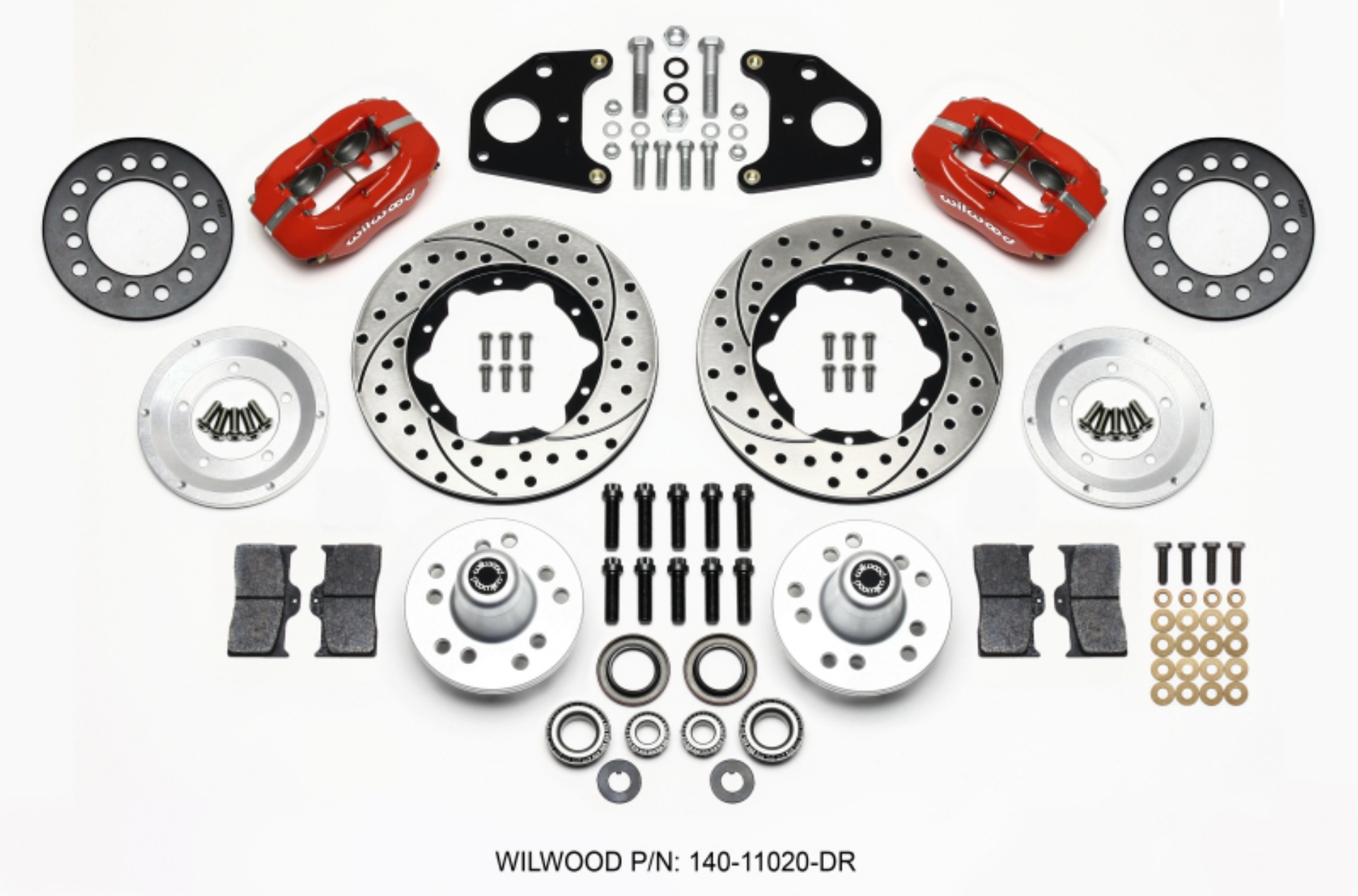 Picture of Wilwood Forged Dynalite Front Kit 11-00in Drilled Red 62-72 CDP B & E Body-Drum