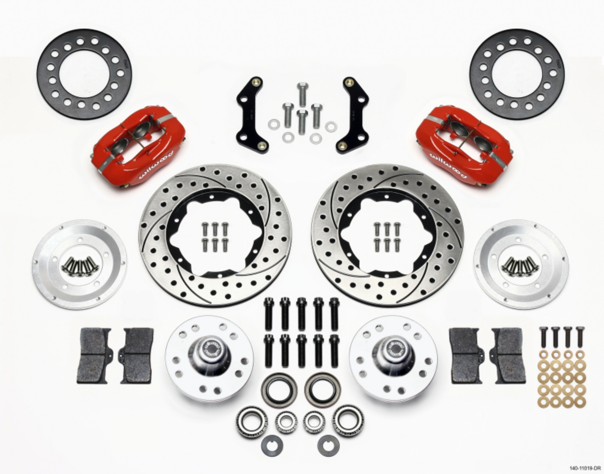 Picture of Wilwood Forged Dynalite Front Kit 11-00in Drilled Red 73-80 CDP A B E & F Body