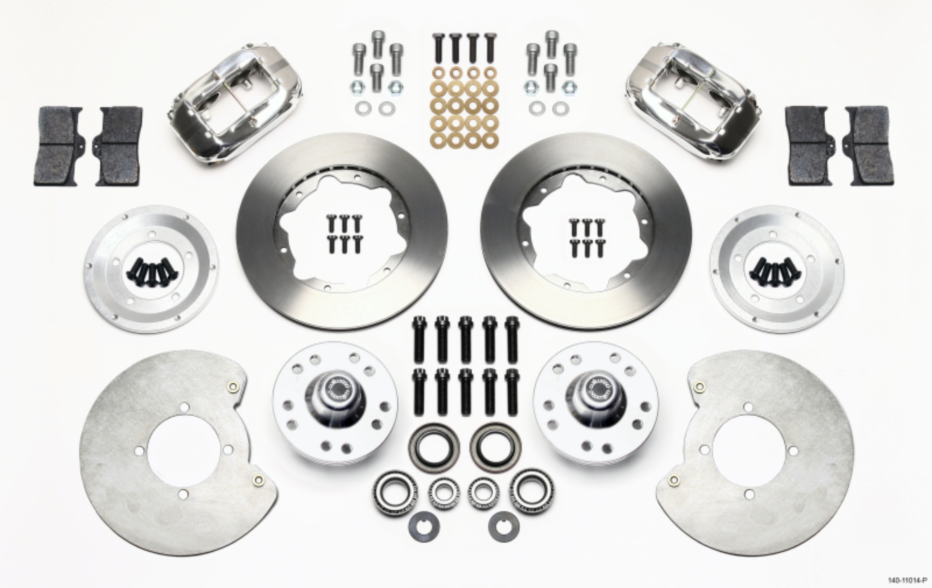 Picture of Wilwood Forged Dynalite Front Kit 11-00in Polished 37-48 Ford Psgr- 360 Plate Mount