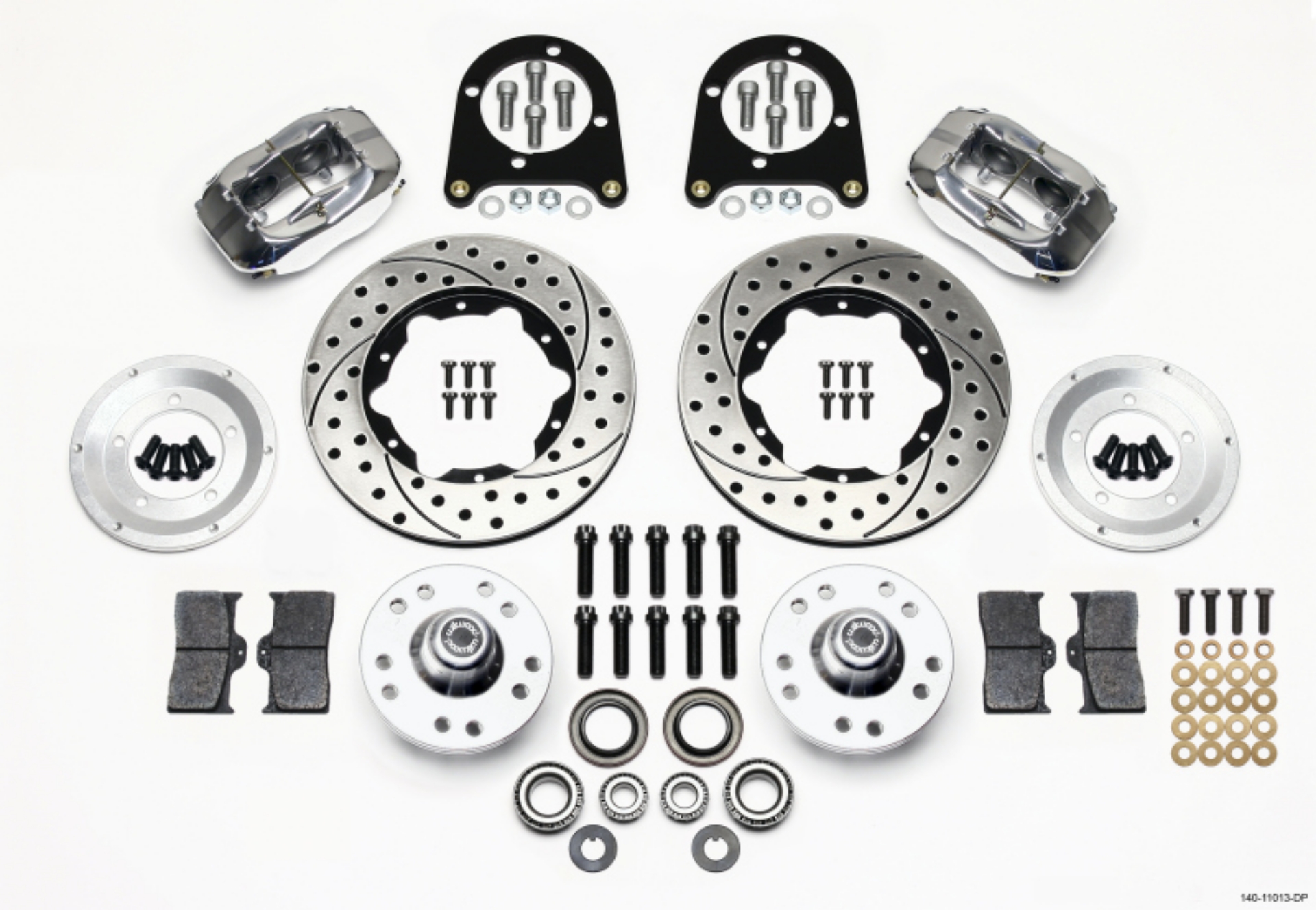 Picture of Wilwood Forged Dynalite Front Kit 11-00in Drill-Polished 37-48 Ford Psgr- Car Spindle