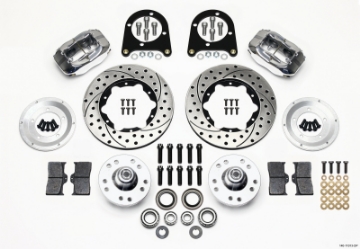 Picture of Wilwood Forged Dynalite Front Kit 11-00in Drill-Polished 37-48 Ford Psgr- Car Spindle