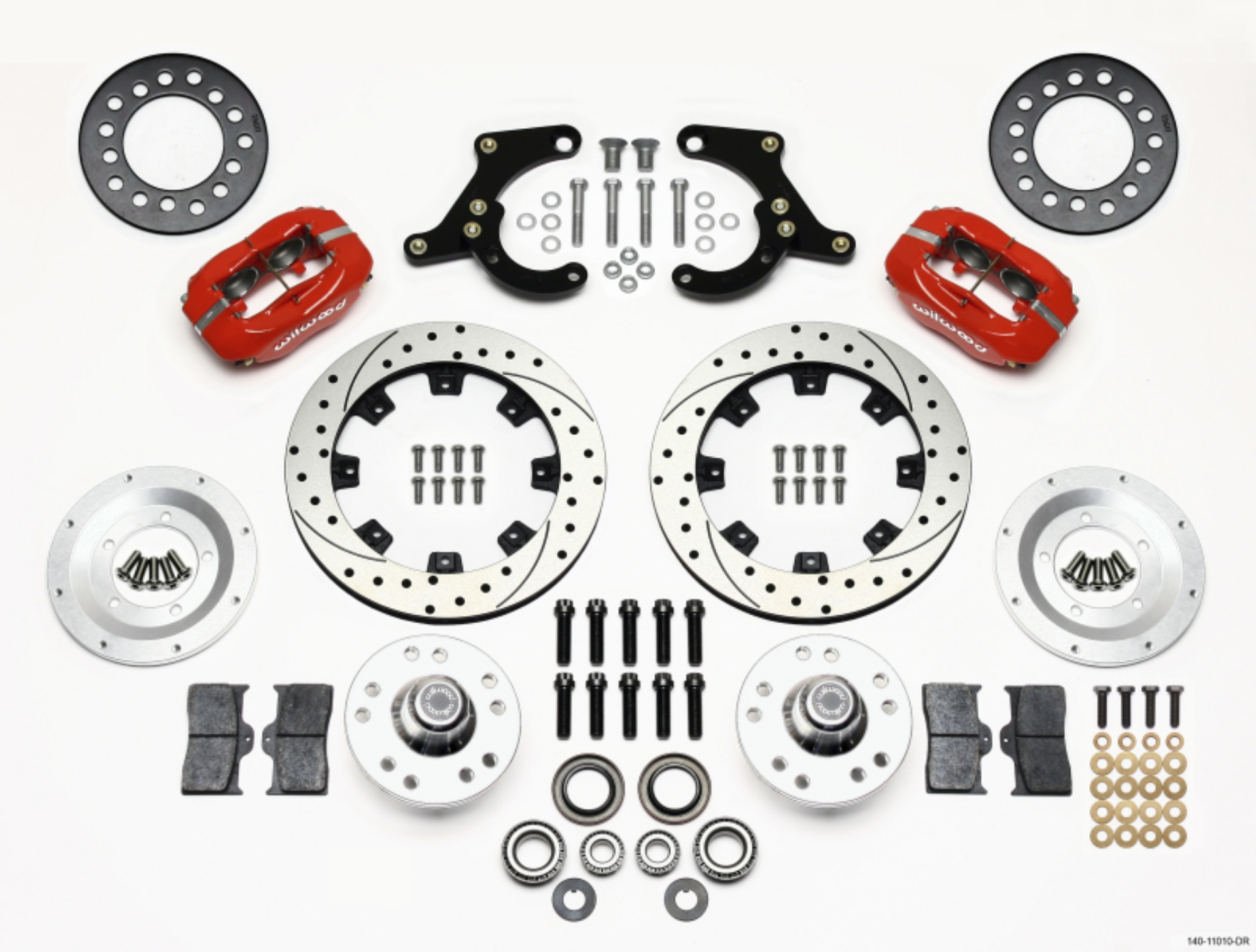 Picture of Wilwood Forged Dynalite Front Kit 11-75in Drilled Red 55-57 Chevy