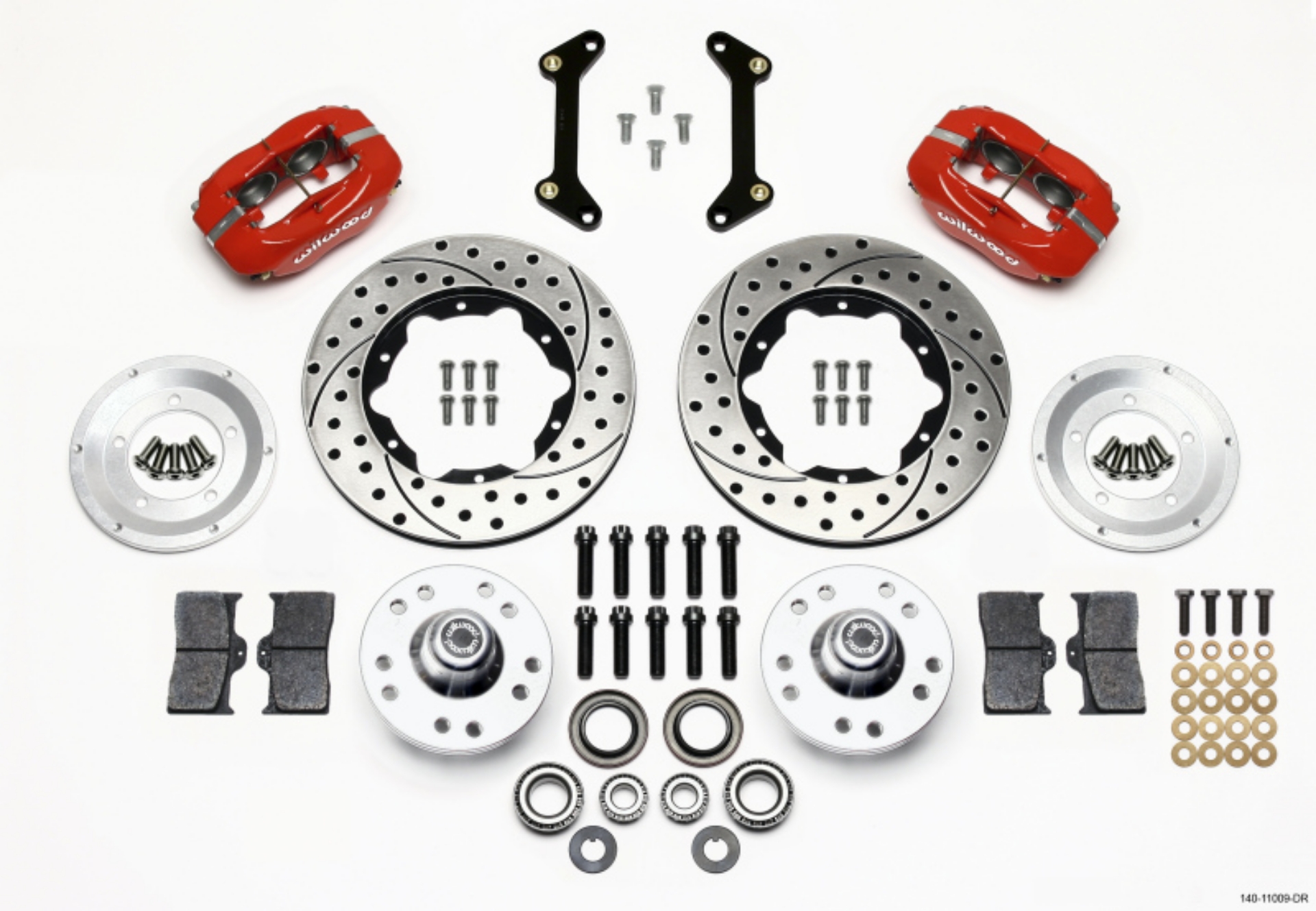 Picture of Wilwood Forged Dynalite Front Kit 11-00in Drilled Red 79-87 GM G Body
