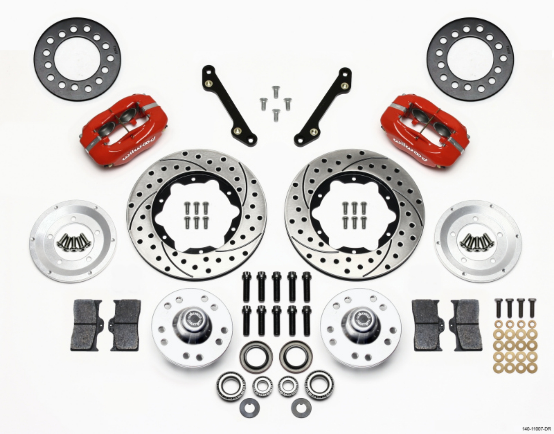 Picture of Wilwood Forged Dynalite Front Kit 11-00in Drilled Red 70-78 Camaro