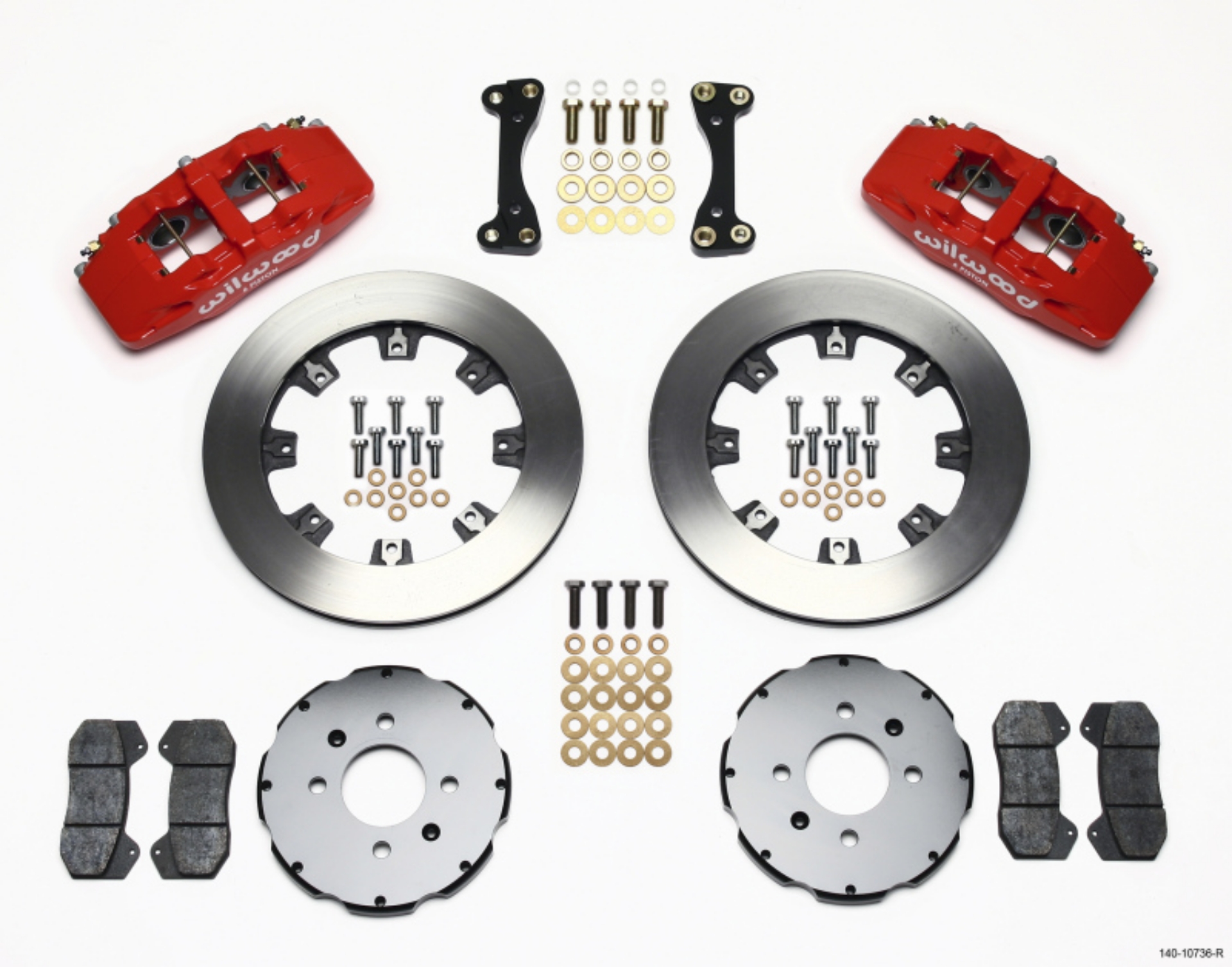 Picture of Wilwood Dynapro 6 Front Hat Kit 12-19in Red 90-99 Civic w-240 mm Disc