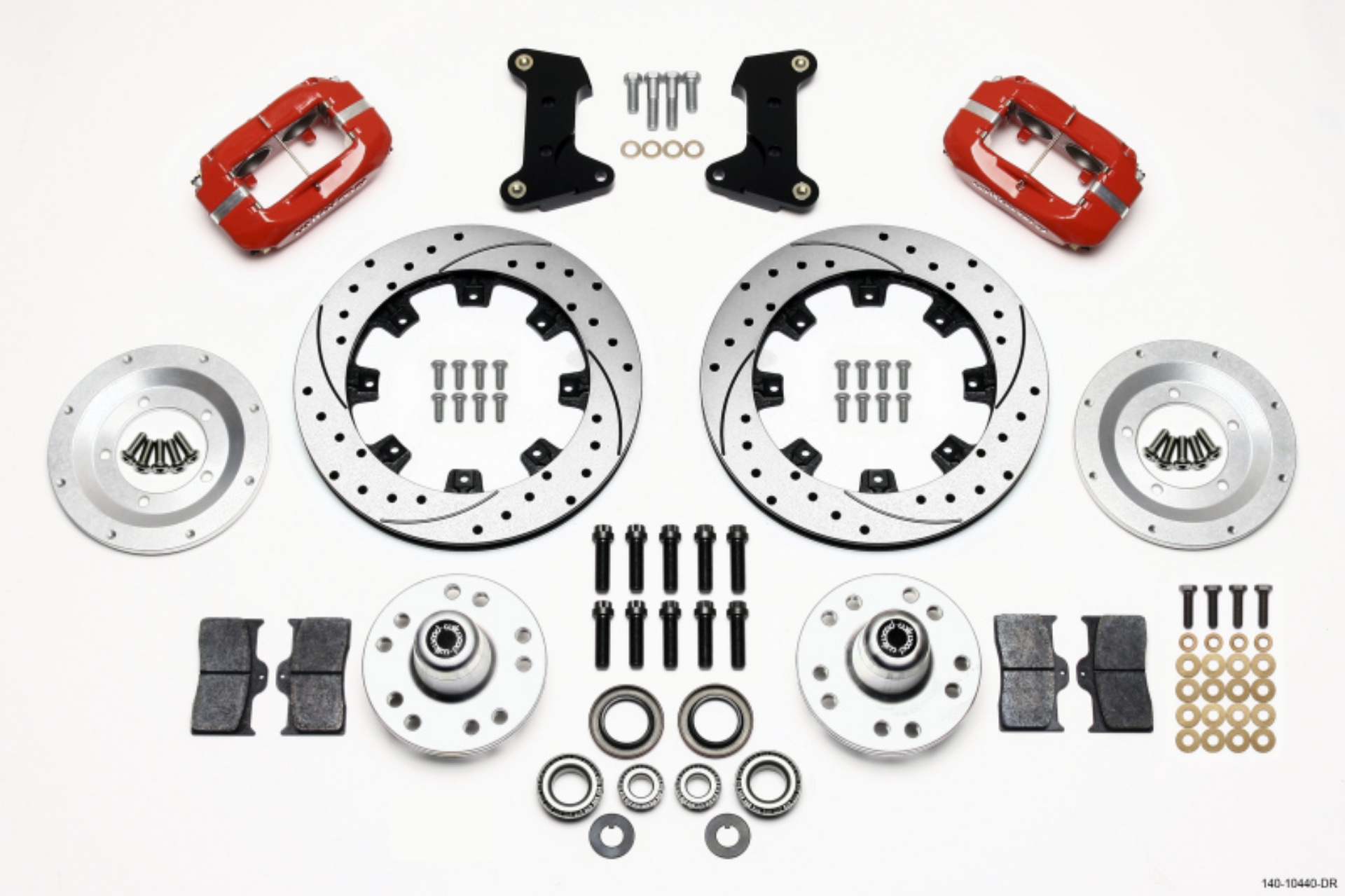 Picture of Wilwood Forged Dynalite Front Kit 12-19in Drilled Red 74-80 Pinto-Mustang II Disc Spindle only