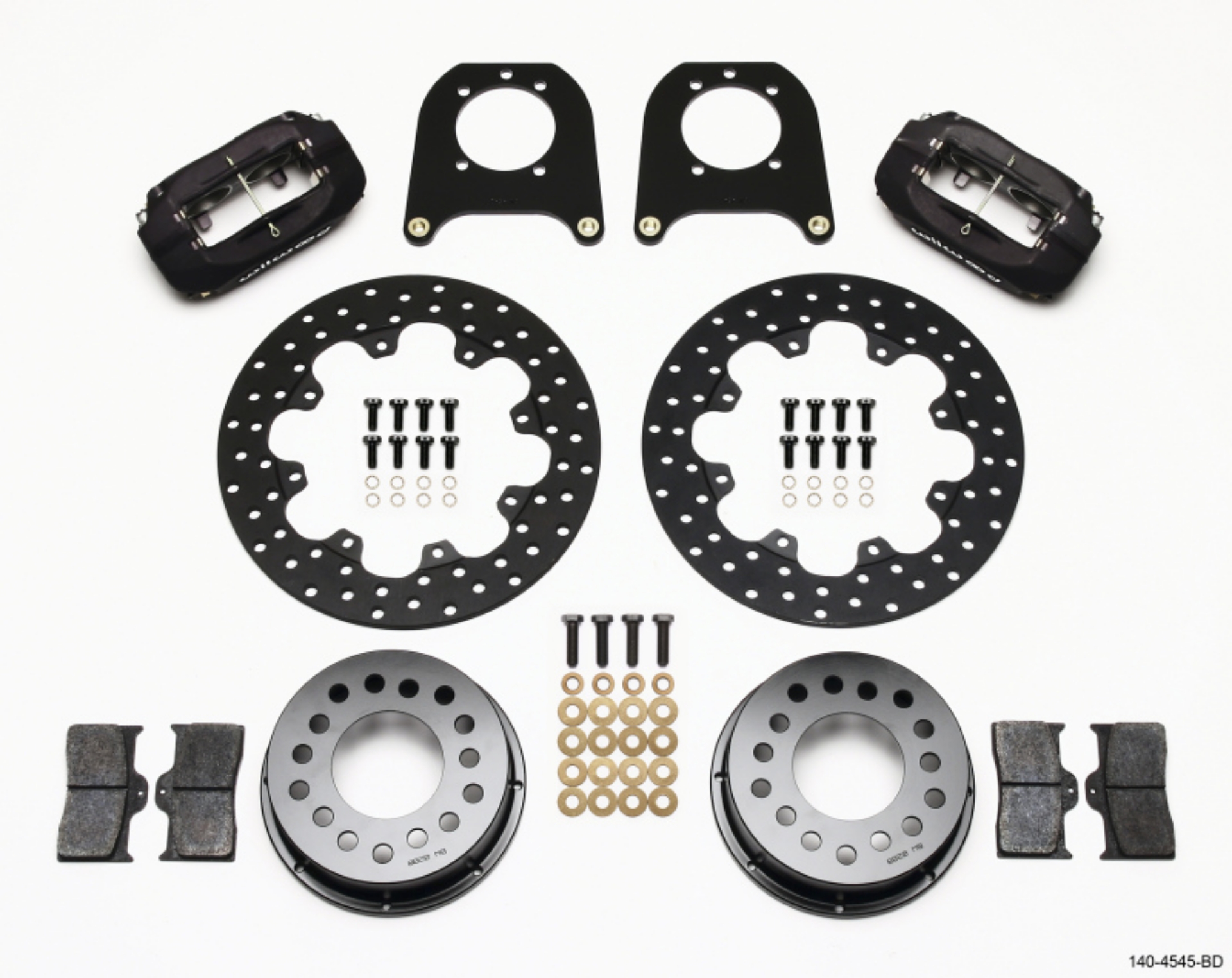 Picture of Wilwood Forged Dynalite Rear Drag Kit Drilled Rotor Chev 12 Bolt w-Clip Eliminator