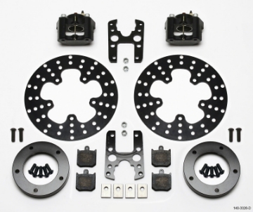 Picture of Wilwood Dynalite Single Floater Front Drag Kit Drilled P&S Anglia Spindle Mount Wheel