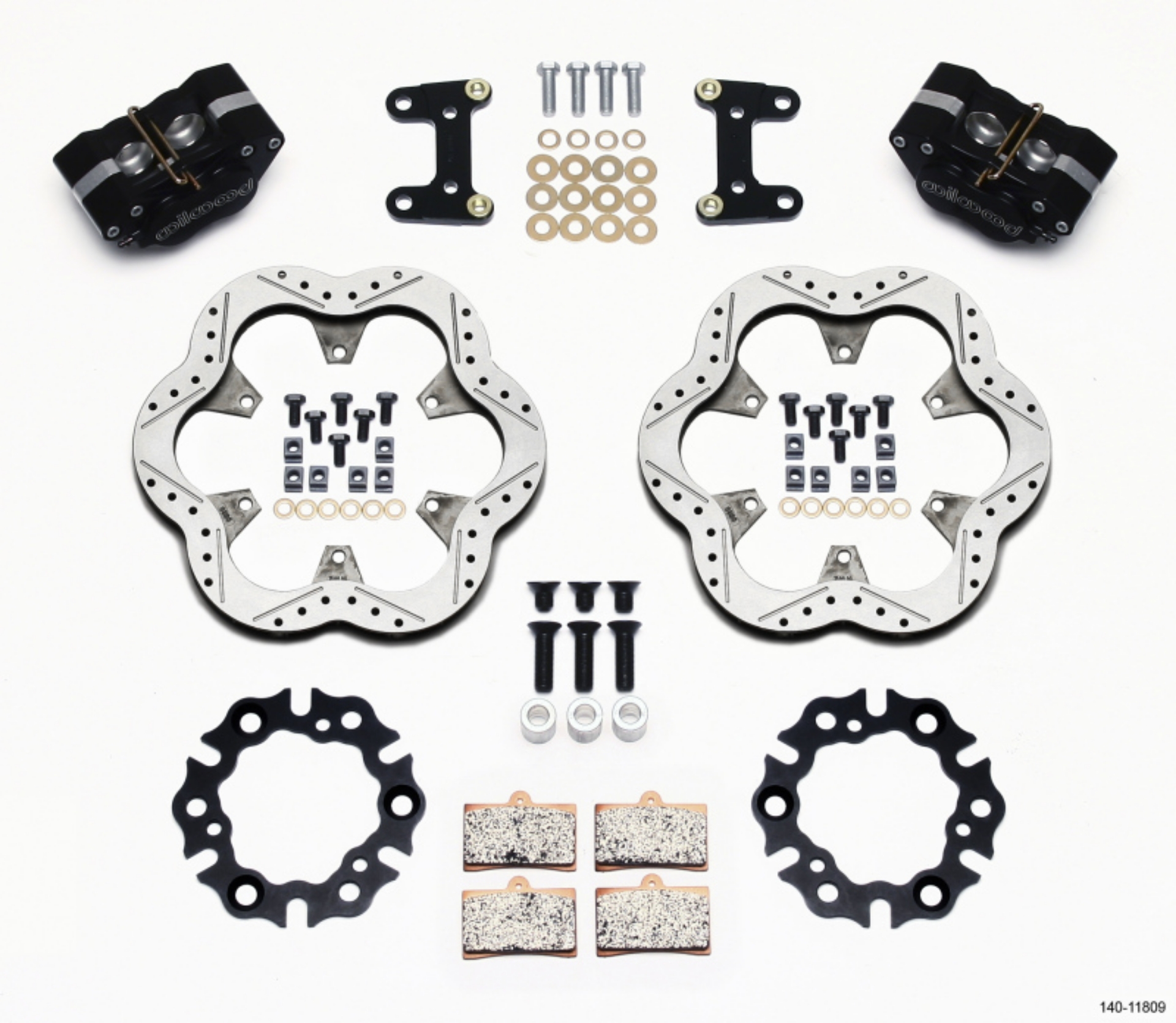Picture of Wilwood GP320 Front Kit Top Mount 10-50in SuperAlloy Vntd Rtr Asph Midget