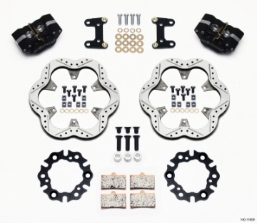 Picture of Wilwood GP320 Front Kit Top Mount 10-50in SuperAlloy Vntd Rtr Asph Midget