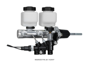 Picture of Wilwood Tandem Remote M-C Kit w L-H Bracket & Prop Valve - 7-8in Bore Ball Burnished-W-Pushrod