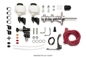 Picture of Wilwood Tandem Remote M-C Kit w L-H Bracket & Prop Valve - 7-8in Bore Ball Burnished-W-Pushrod