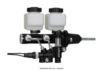 Picture of Wilwood Tandem Remote M-C Kit w L-H Bracket & Prop Valve - 7-8in Bore Black-W-Pushrod