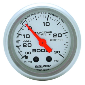 Picture of Autometer Ultra-Lite 52mm 30 PSI Mechanical Boost Gauge