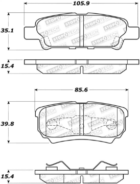 Picture of StopTech 07-17 Jeep Patriot Street Performance Rear Brake Pads