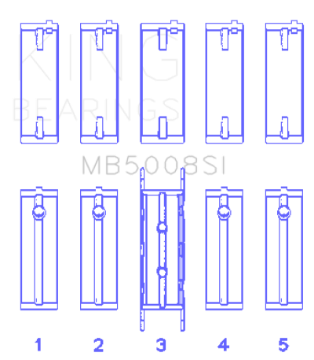 Picture of King Engine Bearings Performance Ford ZETEC 1-6L-1-8L-2-0L Main Race Bearing Set