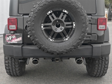 Picture of aFe Rebel Series 2-5in 409 SS Axle-Back Exhaust w-Polished Tips 07+ Jeep Wrangler JK V6 3-6L-3-8L