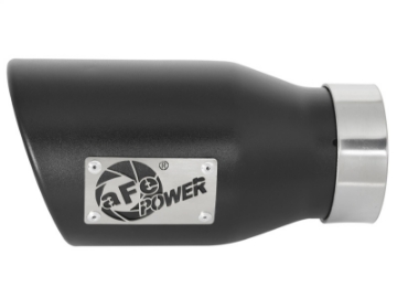 Picture of aFe MACH Force-Xp 409 SS Exhaust Tip Black Left Side 3in In x 4-1-2in Out x 9in L Clamp-On
