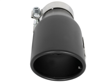 Picture of aFe MACH Force-Xp 409 SS Exhaust Tip Black Left Side 3in In x 4-1-2in Out x 9in L Clamp-On