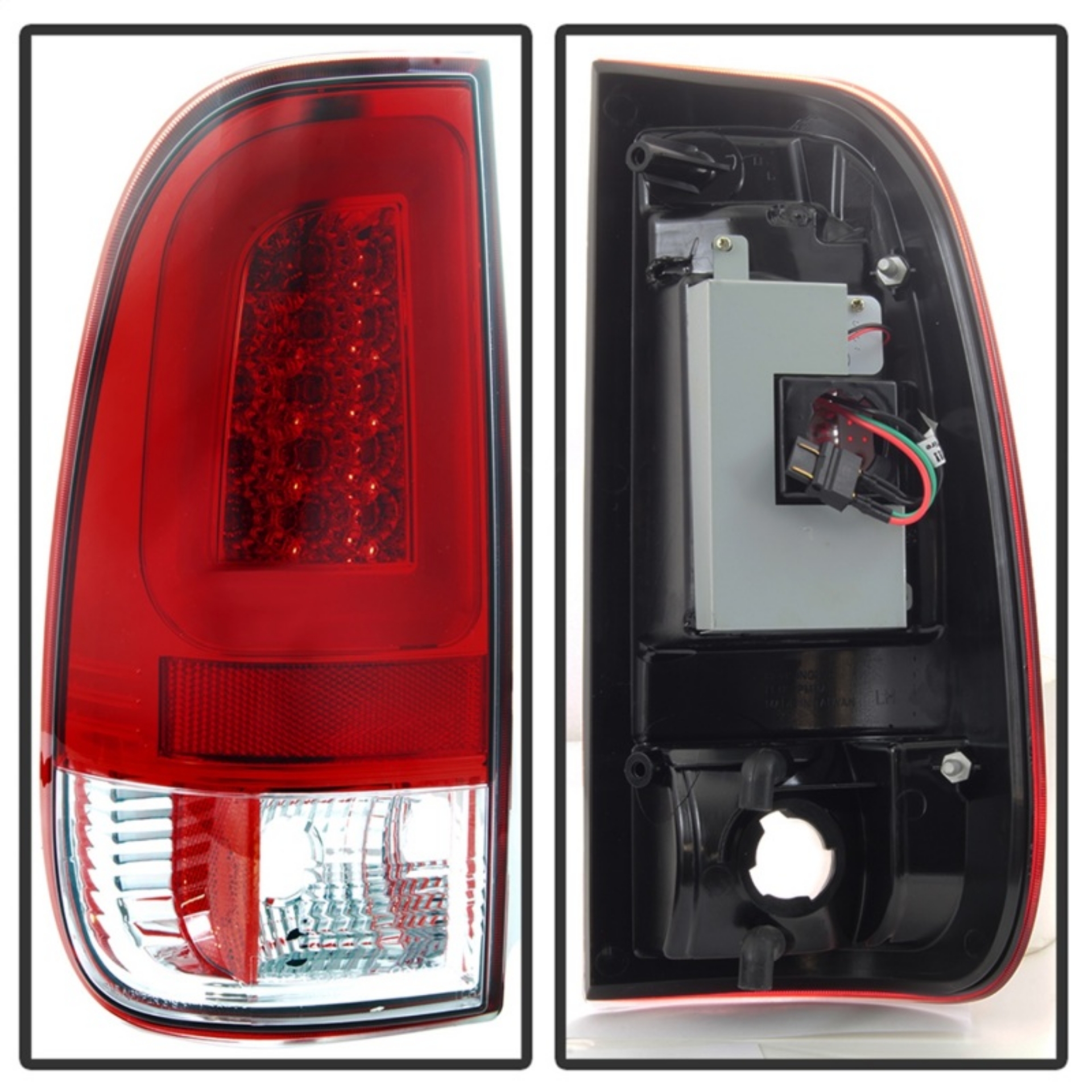 Picture of Spyder 97-03 Ford F150 Stylsd- F250 V3 Light Bar LED Tail Lights - Red-Clr ALT-YD-FF15097V3-LBLED-RC
