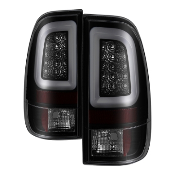 Picture of Spyder 08-16 Ford Super Duty F-250 V3 Light Bar LED Tail Lights - Blk Smoke ALT-YD-FS07V3-LBLED-BSM