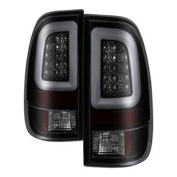 Picture of Spyder 08-16 Ford Super Duty F-250 V3 Light Bar LED Tail Lights - Blk Smoke ALT-YD-FS07V3-LBLED-BSM