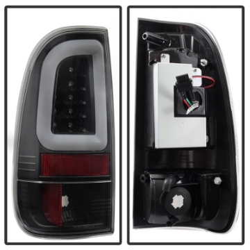 Picture of Spyder 08-16 Ford Super Duty F-250 V3 Light Bar LED Tail Lights - Black ALT-YD-FS07V3-LBLED-BK