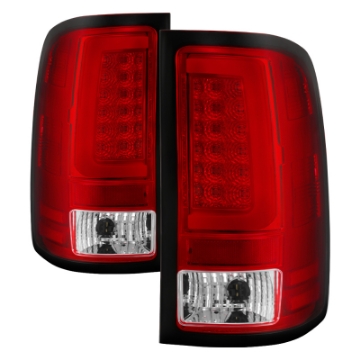 Picture of Spyder 07-13 GMC Sierra 1500 V2 Light Bar LED Tail Lights - Red Clear ALT-YD-GS07V2-LBLED-RC