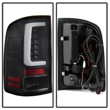 Picture of Spyder 07-13 GMC Sierra 1500 V2 Light Bar LED Tail Lights - Black ALT-YD-GS07V2-LBLED-BK