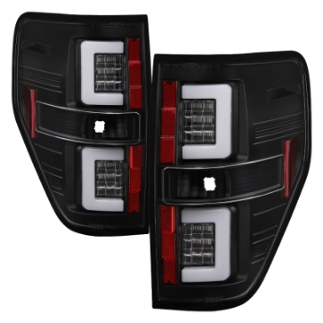 Picture of Spyder 09-14 Ford F150 V2 Light Bar LED Tail Lights - Black ALT-YD-FF15009V2-LBLED-BK