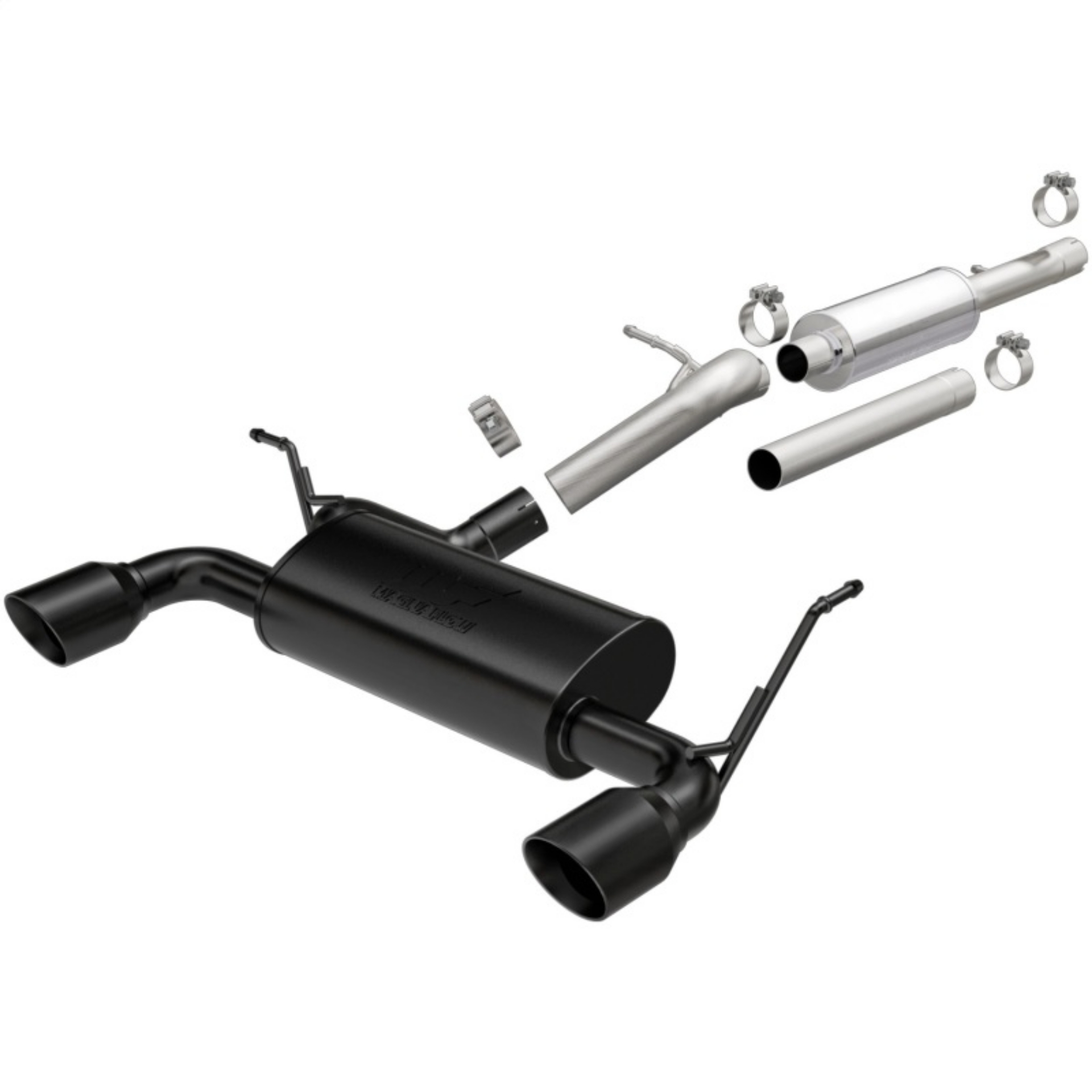 Picture of MagnaFlow 2018+ Jeep Wrangler 3-6L 409 SS Dual Split Rear Exit Black Tips Cat-Back Exhaust