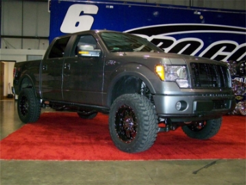 Picture of N-Fab Nerf Step 09-14 Ford F-150-Raptor-Lobo SuperCrew 5-5ft Bed - Gloss Black - W2W - 3in